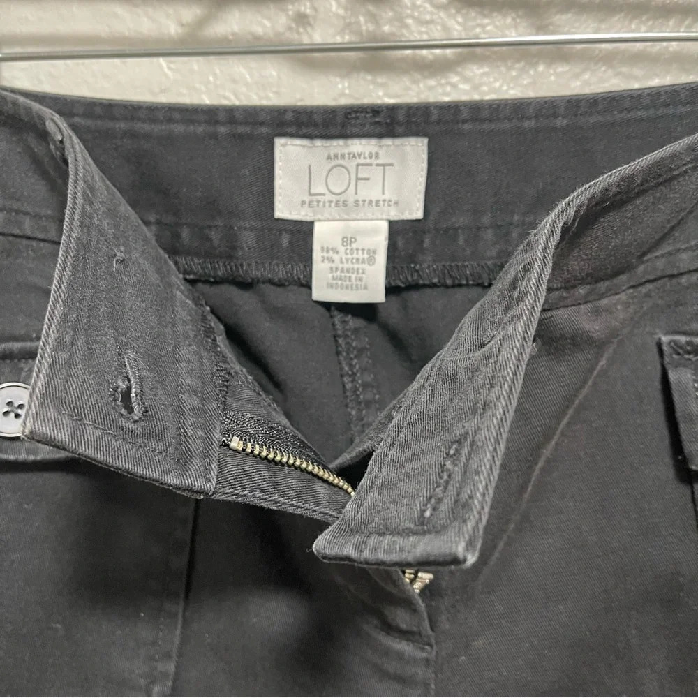 Ann Taylor Loft Petites Stretch Black Cropped Pants Size 8p - Picture 4 of 6